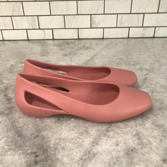 Crocs Shoes Womens Size 5 Ballet Flats Iconic Comfort Slip On Cut Out Casual - Picture 1 of 8